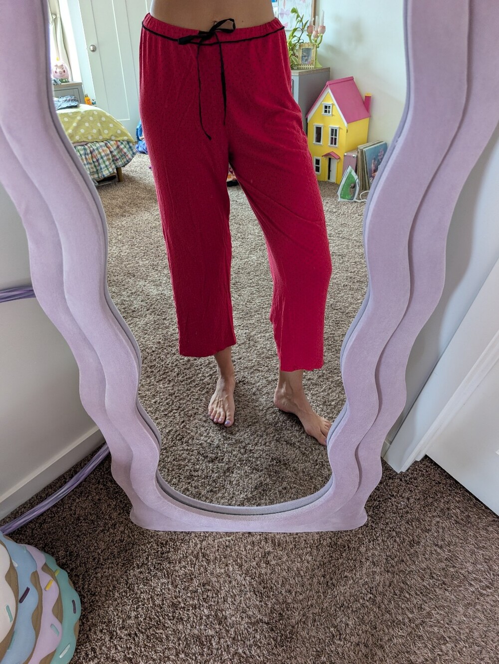 Liz Claiborne Red Polka Dot Drawstring Pajama Pants Size XL